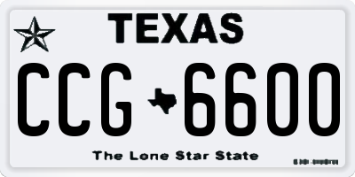 TX license plate CCG6600
