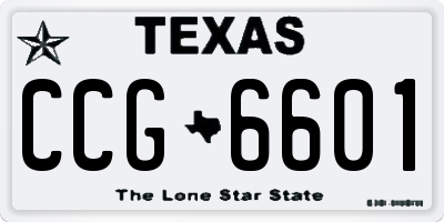TX license plate CCG6601