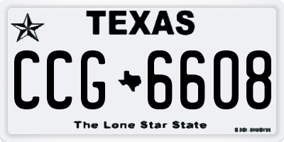 TX license plate CCG6608