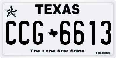 TX license plate CCG6613