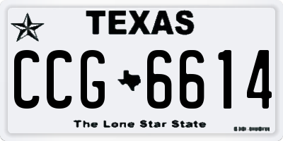 TX license plate CCG6614