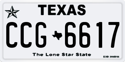 TX license plate CCG6617
