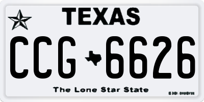 TX license plate CCG6626