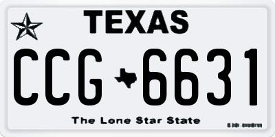 TX license plate CCG6631