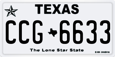 TX license plate CCG6633