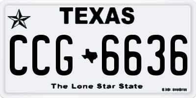 TX license plate CCG6636