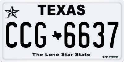 TX license plate CCG6637