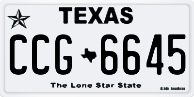 TX license plate CCG6645