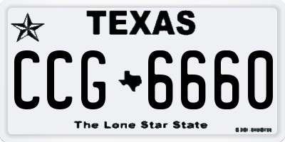 TX license plate CCG6660