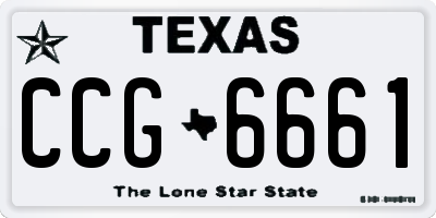 TX license plate CCG6661