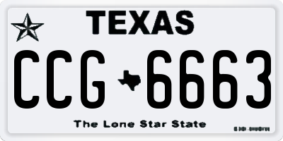 TX license plate CCG6663