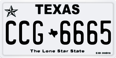 TX license plate CCG6665