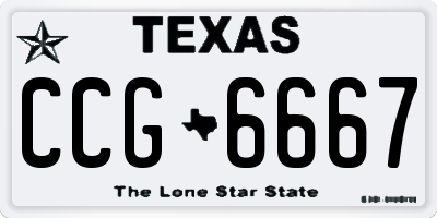 TX license plate CCG6667