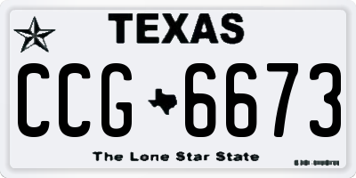 TX license plate CCG6673