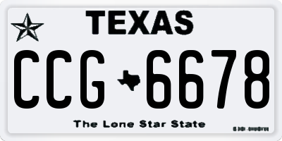 TX license plate CCG6678