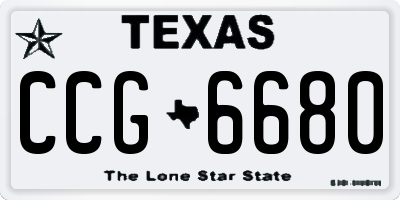 TX license plate CCG6680