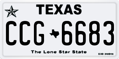 TX license plate CCG6683
