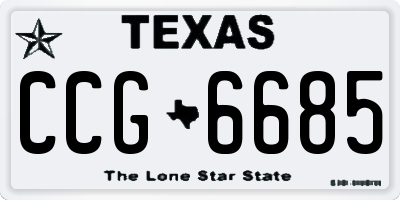 TX license plate CCG6685
