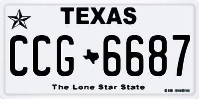 TX license plate CCG6687