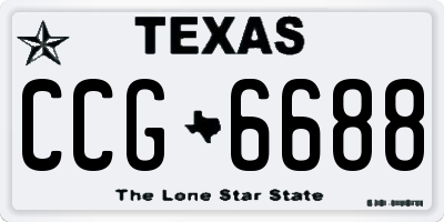 TX license plate CCG6688