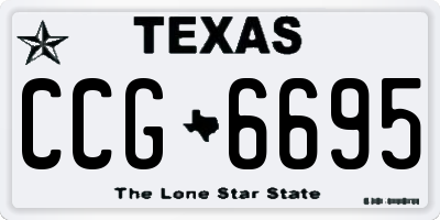 TX license plate CCG6695