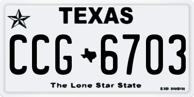 TX license plate CCG6703