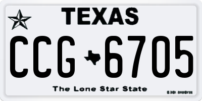 TX license plate CCG6705