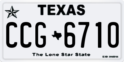 TX license plate CCG6710