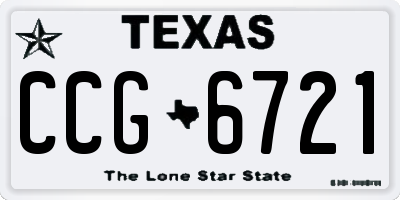 TX license plate CCG6721
