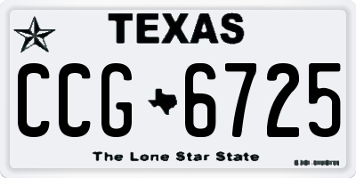 TX license plate CCG6725