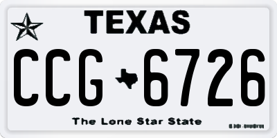TX license plate CCG6726