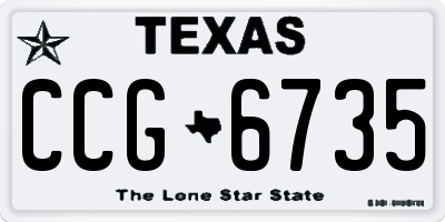 TX license plate CCG6735