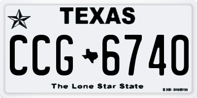 TX license plate CCG6740
