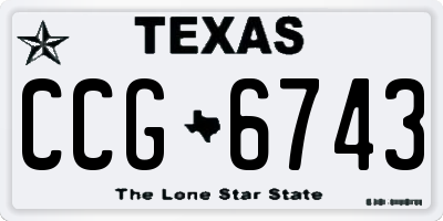 TX license plate CCG6743