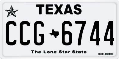 TX license plate CCG6744