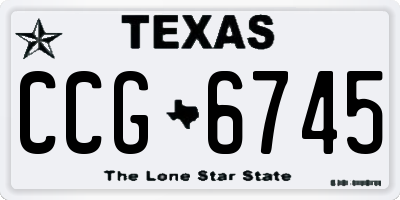 TX license plate CCG6745