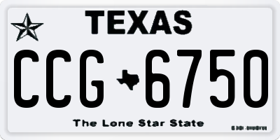 TX license plate CCG6750