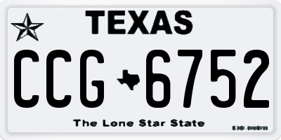 TX license plate CCG6752