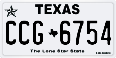 TX license plate CCG6754