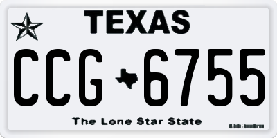 TX license plate CCG6755