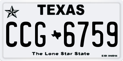 TX license plate CCG6759