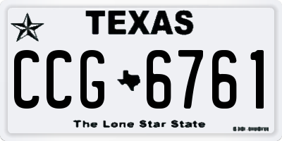 TX license plate CCG6761