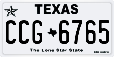 TX license plate CCG6765
