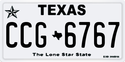 TX license plate CCG6767