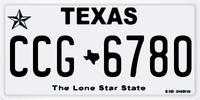 TX license plate CCG6780