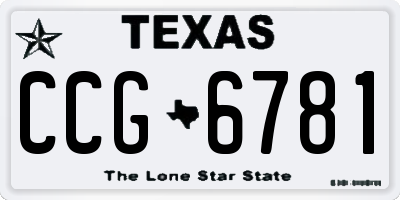 TX license plate CCG6781