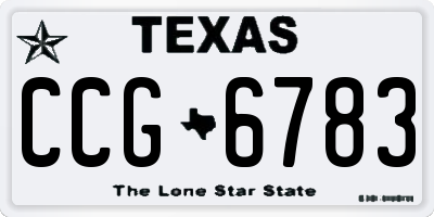 TX license plate CCG6783