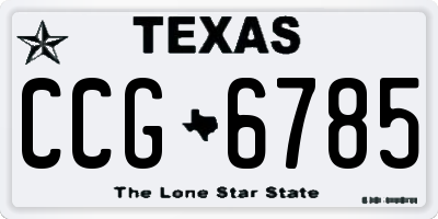 TX license plate CCG6785