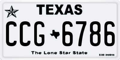 TX license plate CCG6786
