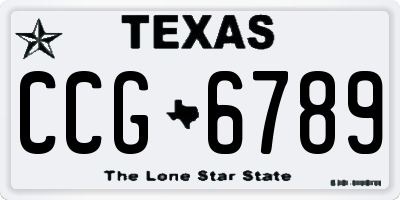 TX license plate CCG6789